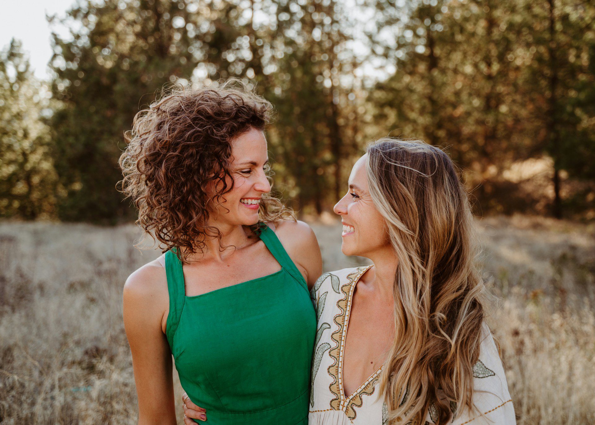 A couple of women standing next to each other